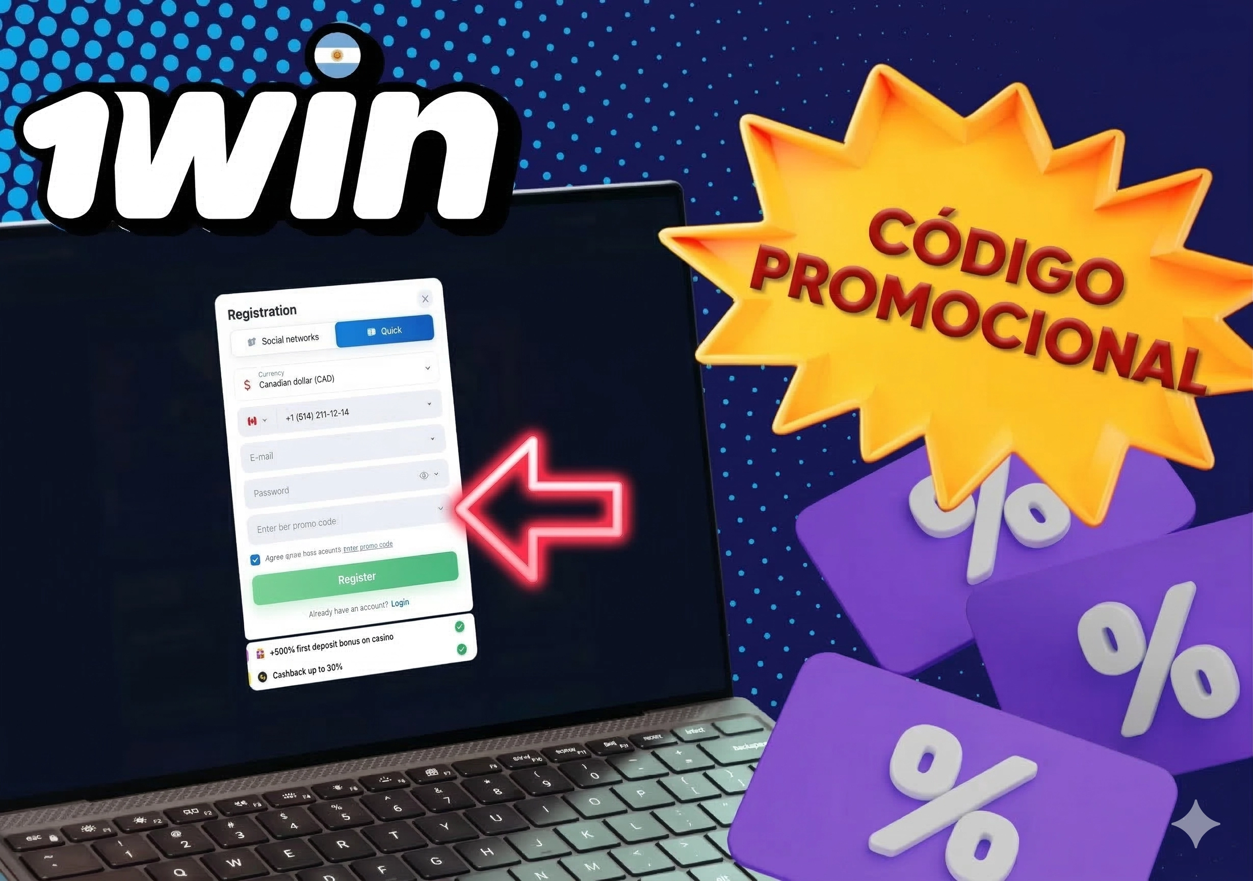 Código promocional 1win para jugadores argentinos